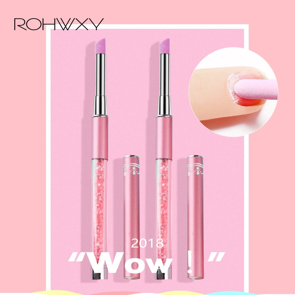 ROHWXY кварц, шлифование, ручка для ногтей, мертвая кожа кутикулы, удалитель лака для ногтей, маникюрная палочка, инструмент для ногтей, прочная полировка, зернистость, Песочная пилка