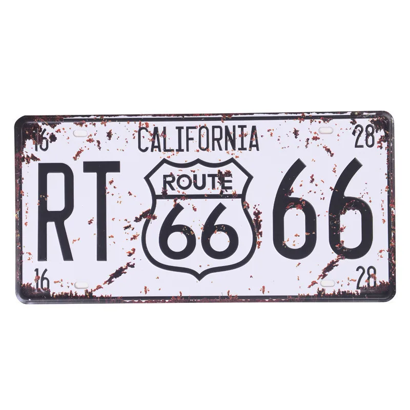 H Фильм звезда металлическая живопись табличка жестяная знаки Route 66 номер автомобиля Винтаж гараж табличка плакат клуб стена 30*15 см C4 - Цвет: H