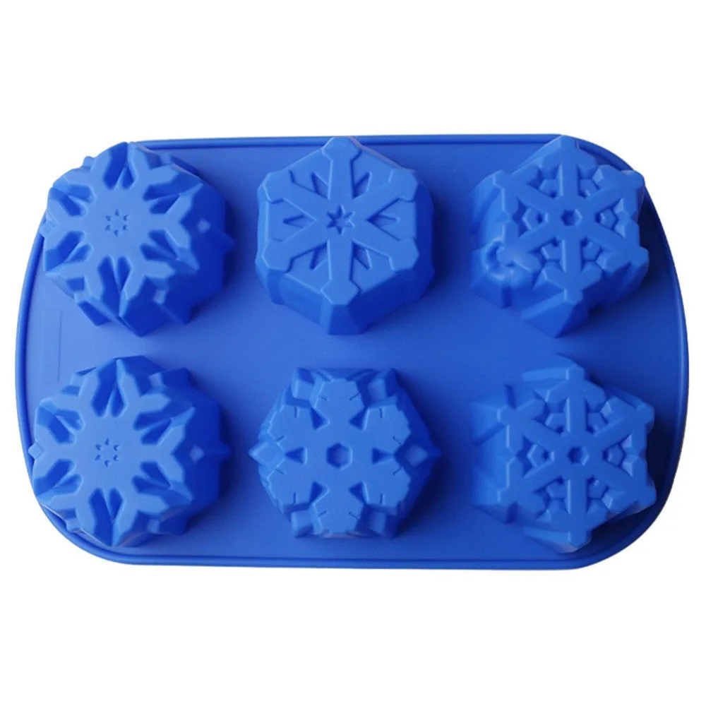 Силиконовые 6cavity форма для выпечки тортов DIY украшения снежинки конфеты