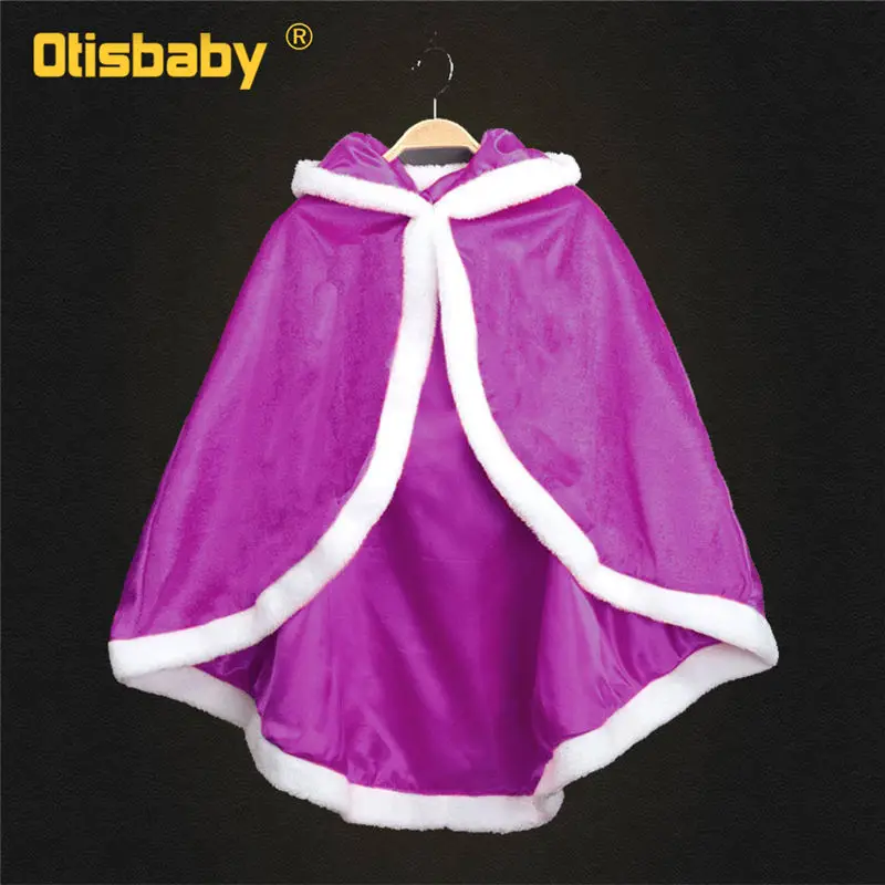 Purple Cloak Зимний Рождественский нарядный костюм принцессы Софии для девочек, детский праздничный парик Рапунцель, фатиновые Бальные платья Софии, детская одежда - Цвет: Purple Cloak