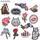 ZOTOONE нашивки в виде пистолетов и цветов, сделай сам, наклейки, железо на одежду, термопечать, аппликация, вышитые аппликации накладки, ткань G