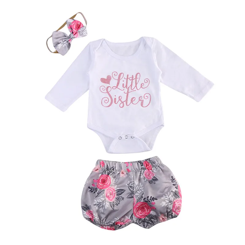 Pudcoco/комплекты одежды для маленьких девочек боди с длинными рукавами маленькой