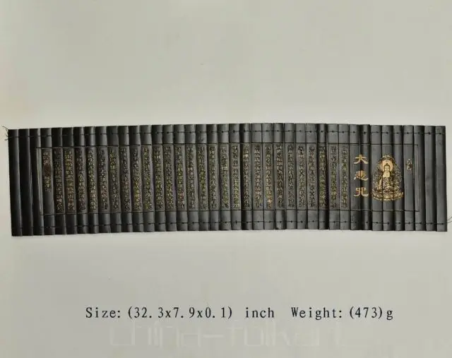 Китай бамбук старая ручная работа резной Будды великое сочувствие мантра