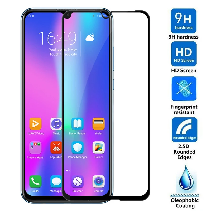 Закаленное стекло для Huawei Honor 20 Lite 2 шт. защитная пленка с закругленными краями |