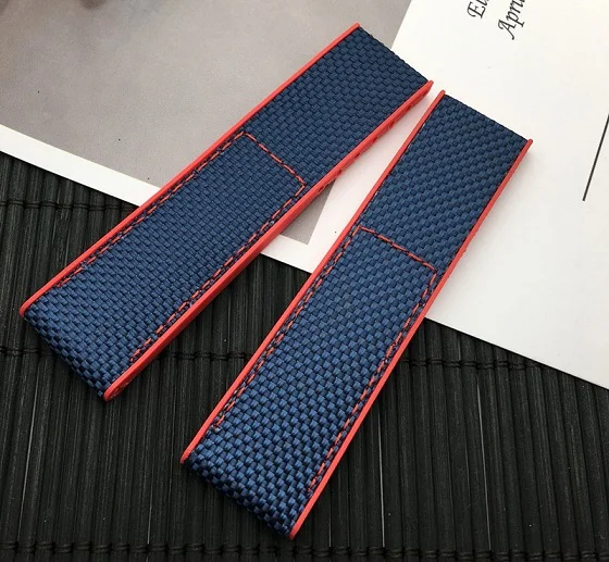 Blue red edge Брендовый браслет силиконовый нейлоновый ремешок для часов Breitling ремешок для мстителя супер океан резиновый ремешок для часов спортивный 22 мм бесплатный инструмент - Цвет ремешка: Blue red edge