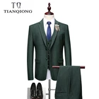 2019 весенне-осенние мужские костюмы, Свадебный костюм для жениха, мужской облегающий вечерние, ужина, выпускного вечера (блейзеры + брюки + жилет)