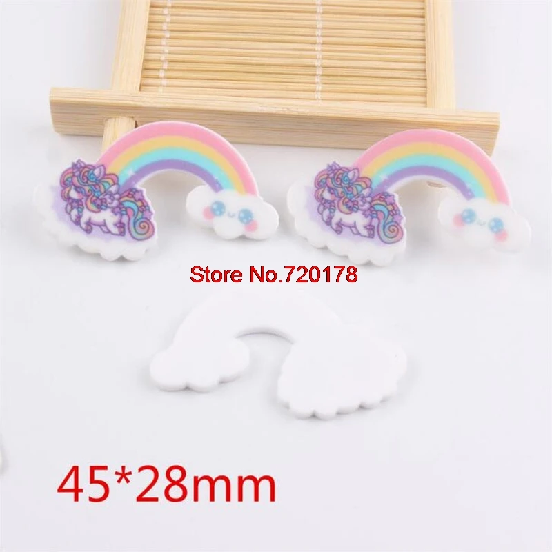 

Cartoon Rainbow unicorn Acrylic flatback planar resin diy decoration crafts DIY handmade materials ALRET1415
