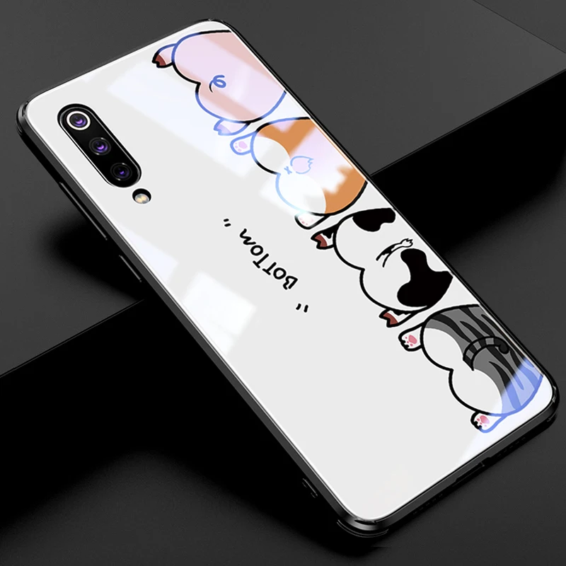 keaipipi 6D стеклянный чехол с узором для xiaomi mi 9 mi 9 se, роскошные животные, закаленное стекло для любви, силиконовая рамка, Жесткий Чехол для xiaomi mi 9 mi 9 - Цвет: keaipipi
