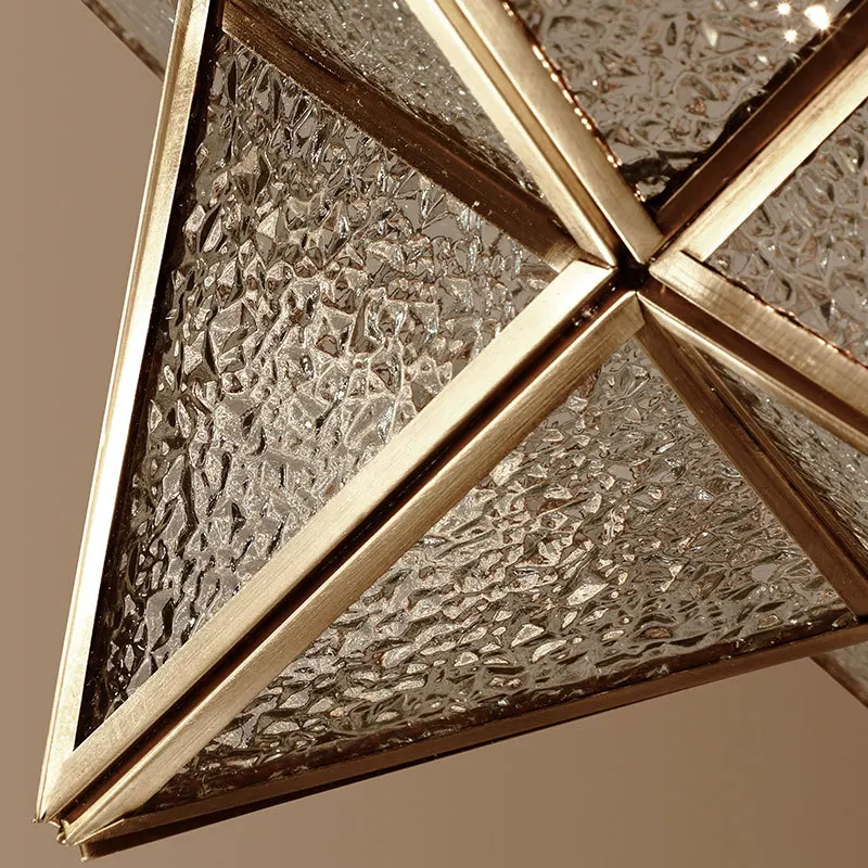 Copper Star Glass Led Pendant Light Aisle Balcony Dining Room Hanging Fixtures Loft Hanglamp Vintage Free Shipping | Освещение