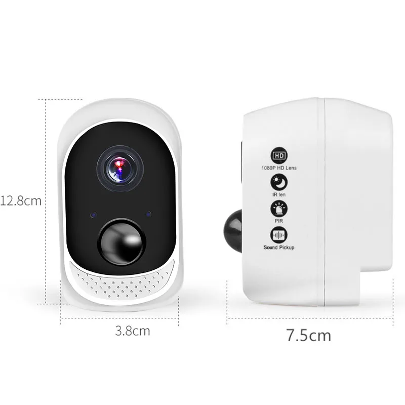 1080P HD беспроводная WiFi камера Встроенный 10400mAh литиевая батарея наружная внутренняя безопасность IP Cam PIR детектор движения двухстороннее аудио