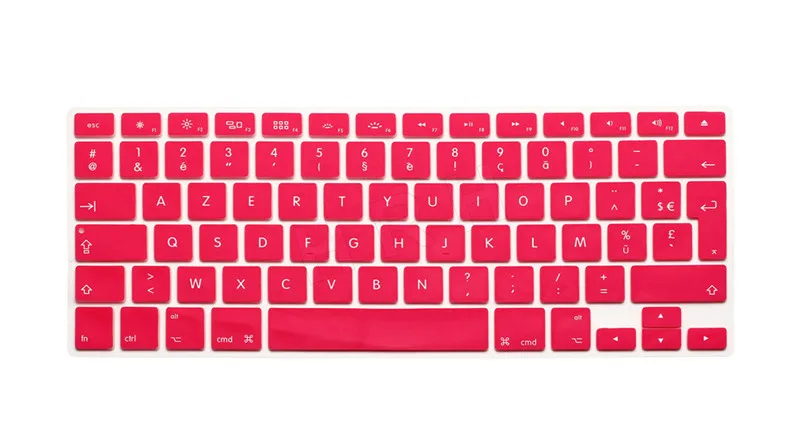 Pink HRH Горячая AZERTY мягкий французский силиконовый чехол для клавиатуры для Mac Book Air Pro 13 1" 17" с дисплеем retina Версия ЕС - Цвет: Pink
