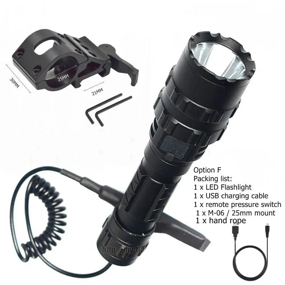 Option F AloneFire G100 Охотничий Тактический светодиодный фонарик CREE L2 мощный супер яркий светодиодный факел проблескового света на открытом воздухе походный фонарь - Испускаемый цвет: Option F