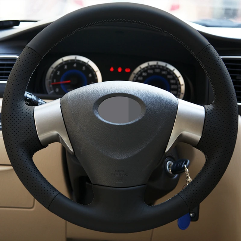 Прошитая вручную черная искусственная кожа для Toyota Corolla 2006 2010 Matrix 2009 Auris 2007