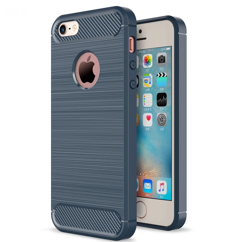 Soft Silicone Case on for iPhone 5s 5 Cover SE Luxury Rugged Brushed Rubber Shockproof |