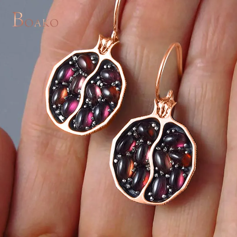 сережки серьги женские для Для женщин круглые гранатовая серьга розовое цвета