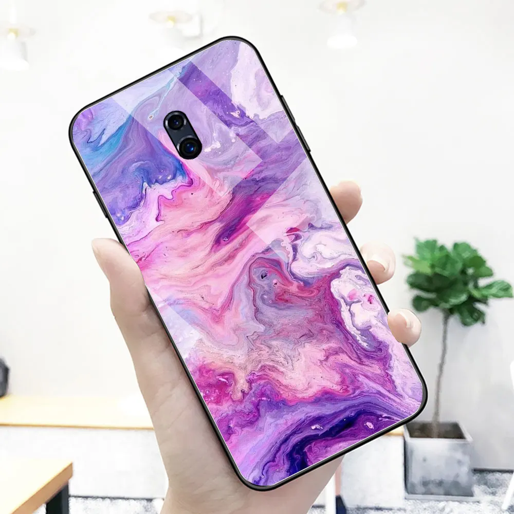 Мраморный чехол для Oppo F9 стекло на заднюю панель телефона R9 R9S R11 R11S Plus R17 R15 Pro Find X A7X