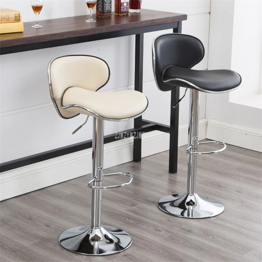 

Stainless Steel Swivel Bar Counter Chair Rotating 58-78CM Adjustable Height High Barstool Bar Chair With Backrest Soft Cushion
