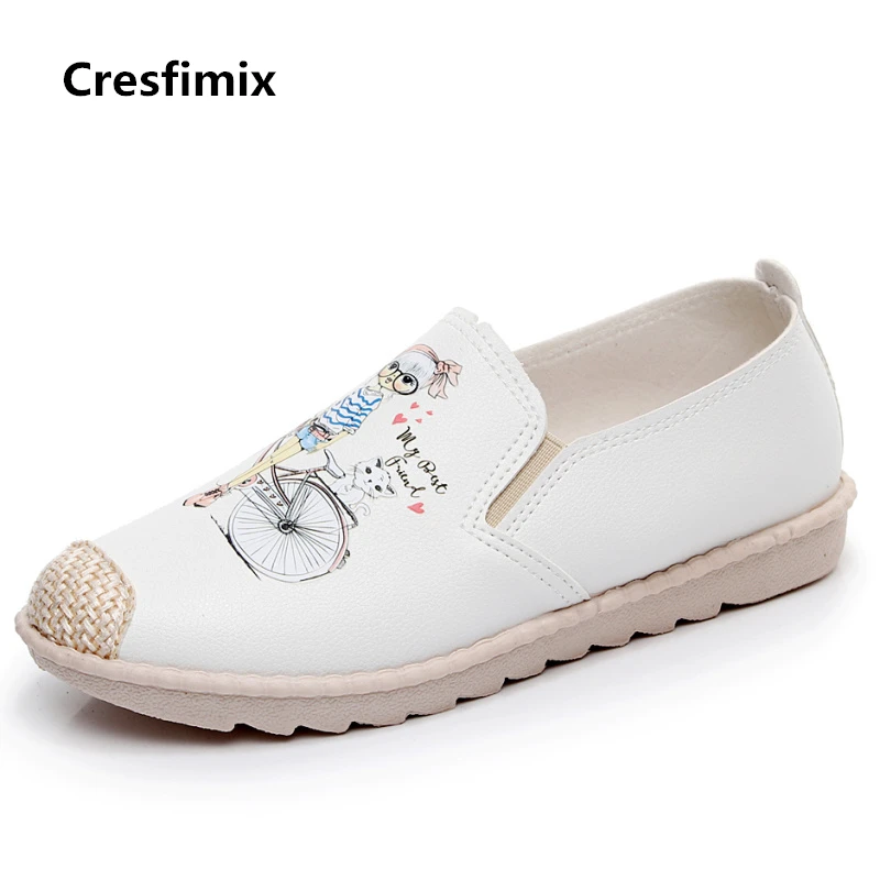 Туфли Cresfimix женские Повседневная Удобная холщовая обувь на плоской подошве