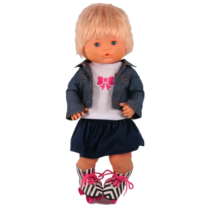 2 Styles 3in1 Jumpsuit+skating shoes fit 16inch Nenuco Doll &amp 41cm Baby Clothes and Accessories Children best Birthday Gift | Игрушки и