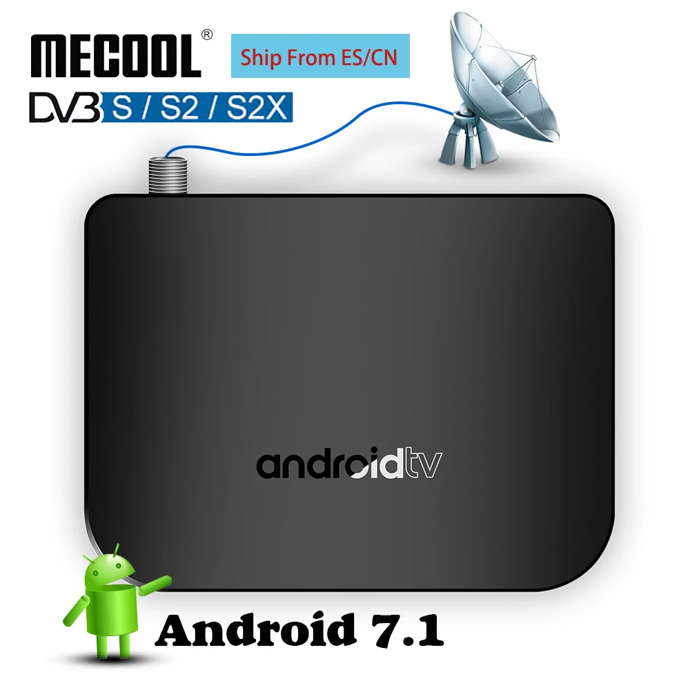 ТВ Smart tv DVB-S Android tv Box Amlogic S905D 1G rom 8G ram 2,4G WiFi 100M DVB S/S2 Mini M8S Plus DVB спутниковый медиаплеер
