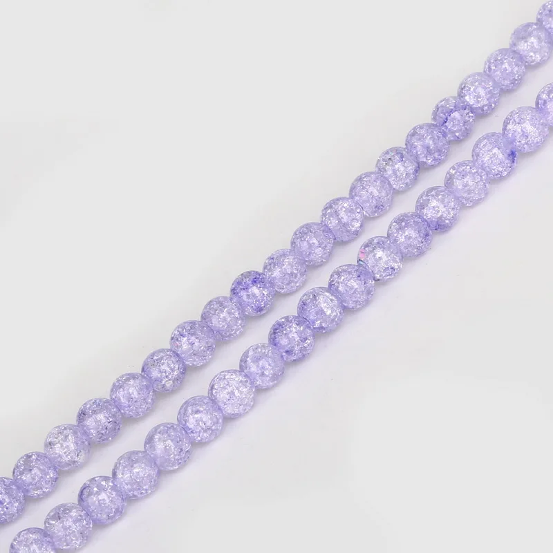 AAA высококачественные треснувшие стеклянные бусины светло-фиолетовые