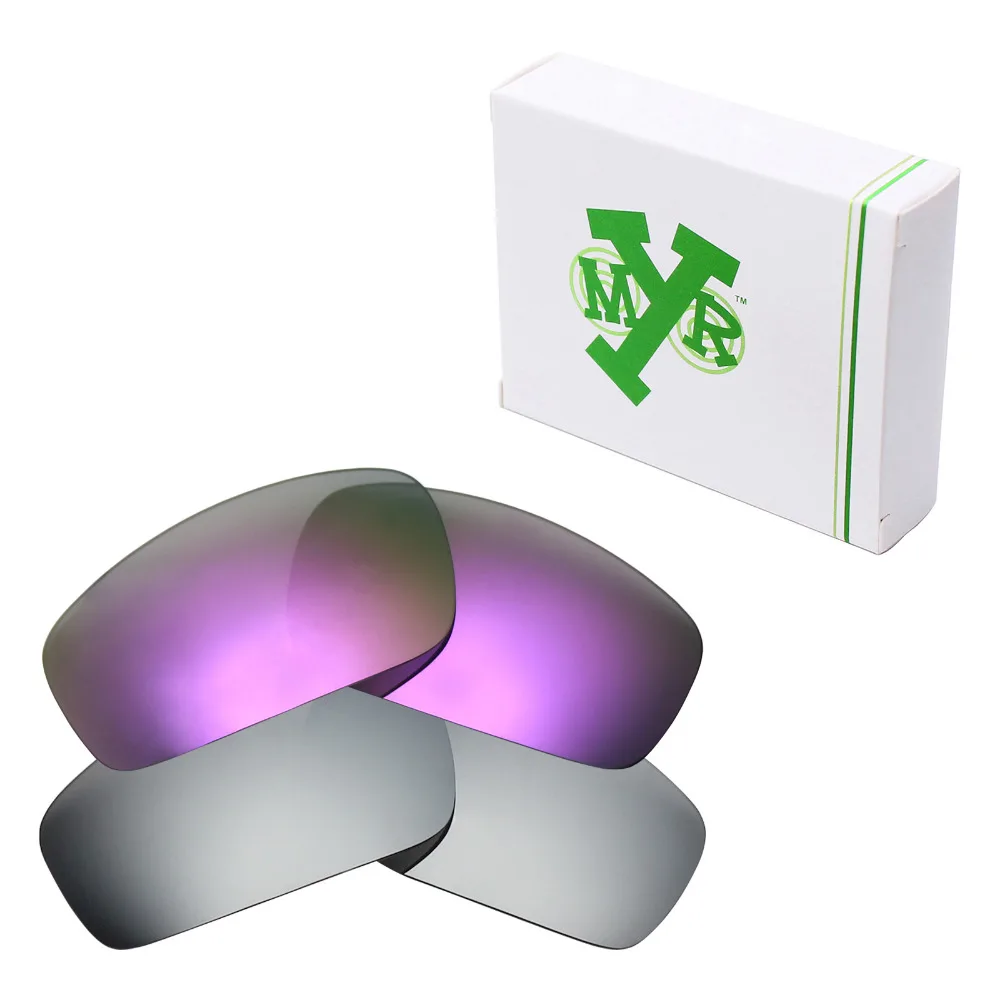 

2 Pairs Mryok POLARIZED Replacement Lenses for Oakley Monster Pup Sunglasses Silver Titanium & Plasma Purple