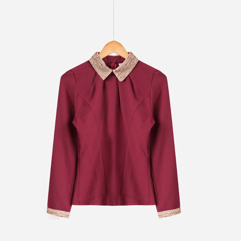 Женская шифоновая блузка с длинным рукавом и воротником Питер Пэн|chiffon blouse|long sleeve