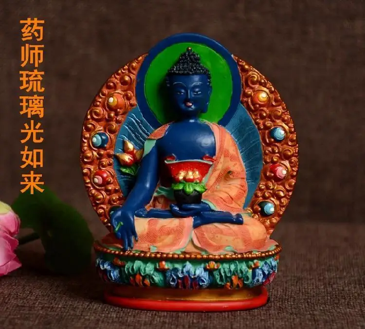 

Resin buddha statue Bhaisajyaguru figure Bhaisajya Buddha figurine medicine Buddha bodhisattva Good luck