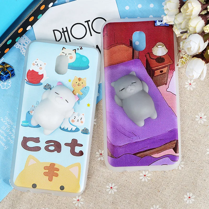 Cartoon Phone Case For Samsung Galaxy A3 A5 J3 J5 J7 2017 J330 J530 J730 EU Version Cute 3D Squishy Soft Silicone Back Covers |