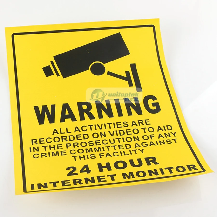 10 шт./лот Предупреждение доска! Наклейка Стикеры 24hr CCTV Камера наблюдения Размеры