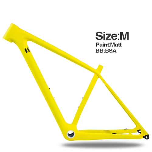 yellow M Matte 29 дюйм. Горный велосипед, карбоновая рама, дисковый тормоз, 29er, велосипедная рама BSA, цветная рама, 135 мм* 9 и 142 мм* 12, горный велосипед S/M/L UD - Цвет: yellow M Matte