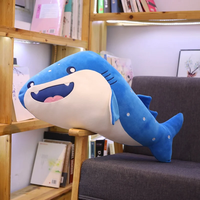 Shark Милая имитация дельфина, пуха, рыбы, акулы, пингвина, плюшевая игрушка, мягкие Мультяшные морские животные, Кит, мягкая кукла, подушка для дивана, детские подарки - Цвет: Shark