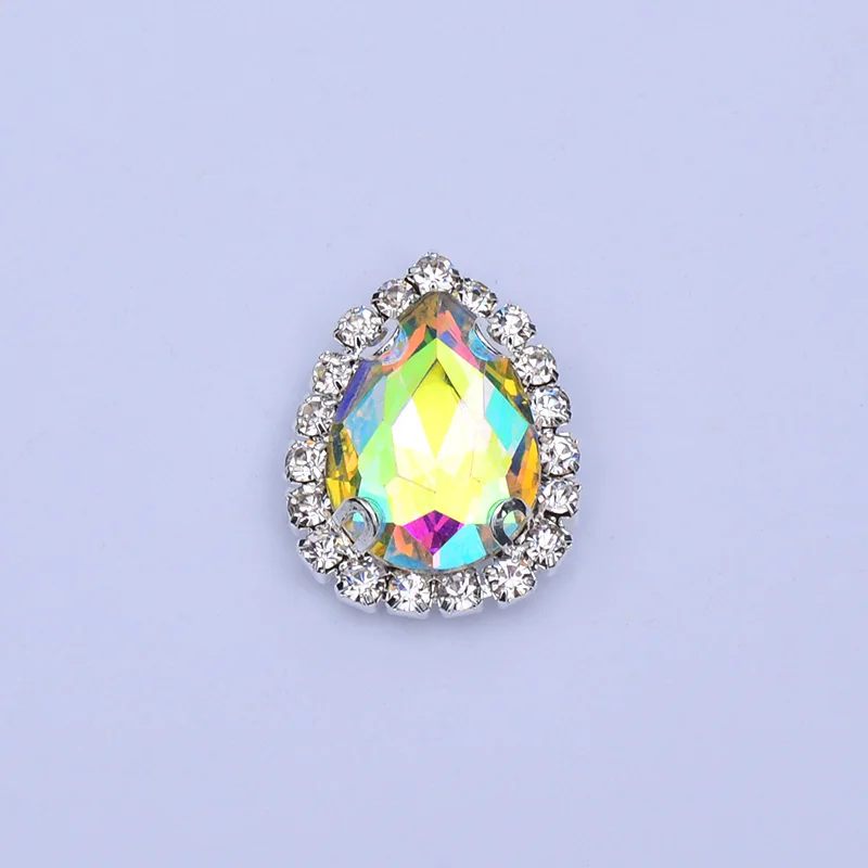 Crystal AB JUNAO 13*18 мм Красочные красные стеклянные стразы аппликация Швейные Висячие коготь кристалл для нашивки камни с плоским низом для платья ремесла - Цвет: Crystal AB