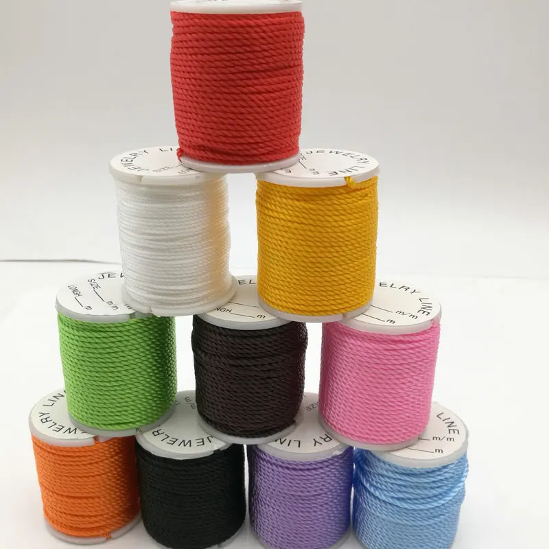 

Нейлоновая Фурнитура для бижутерии, бесплатная доставка, 10 рулонов, 0,3 мм, многоцветный китайский шнур «сделай сам», шнур для ожерелья и браслета