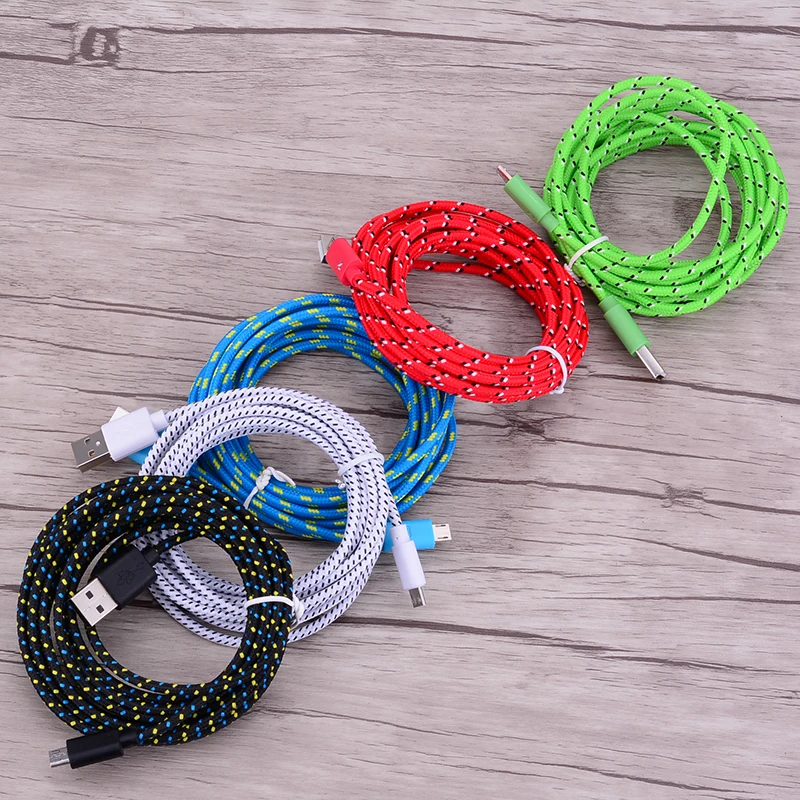 Кабель Micro USB для быстрой зарядки 1 м, 2 м, 3 м, нейлоновый провод для samsung, sony, Xiaomi, huawei, LG, Android, кабель для синхронизации данных и зарядки