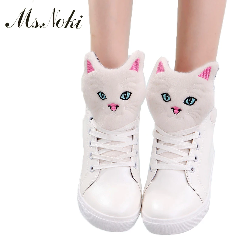 Женские зимние ботинки со шнуровкой Ms.Noki ботильоны на шнуровке модная зимняя