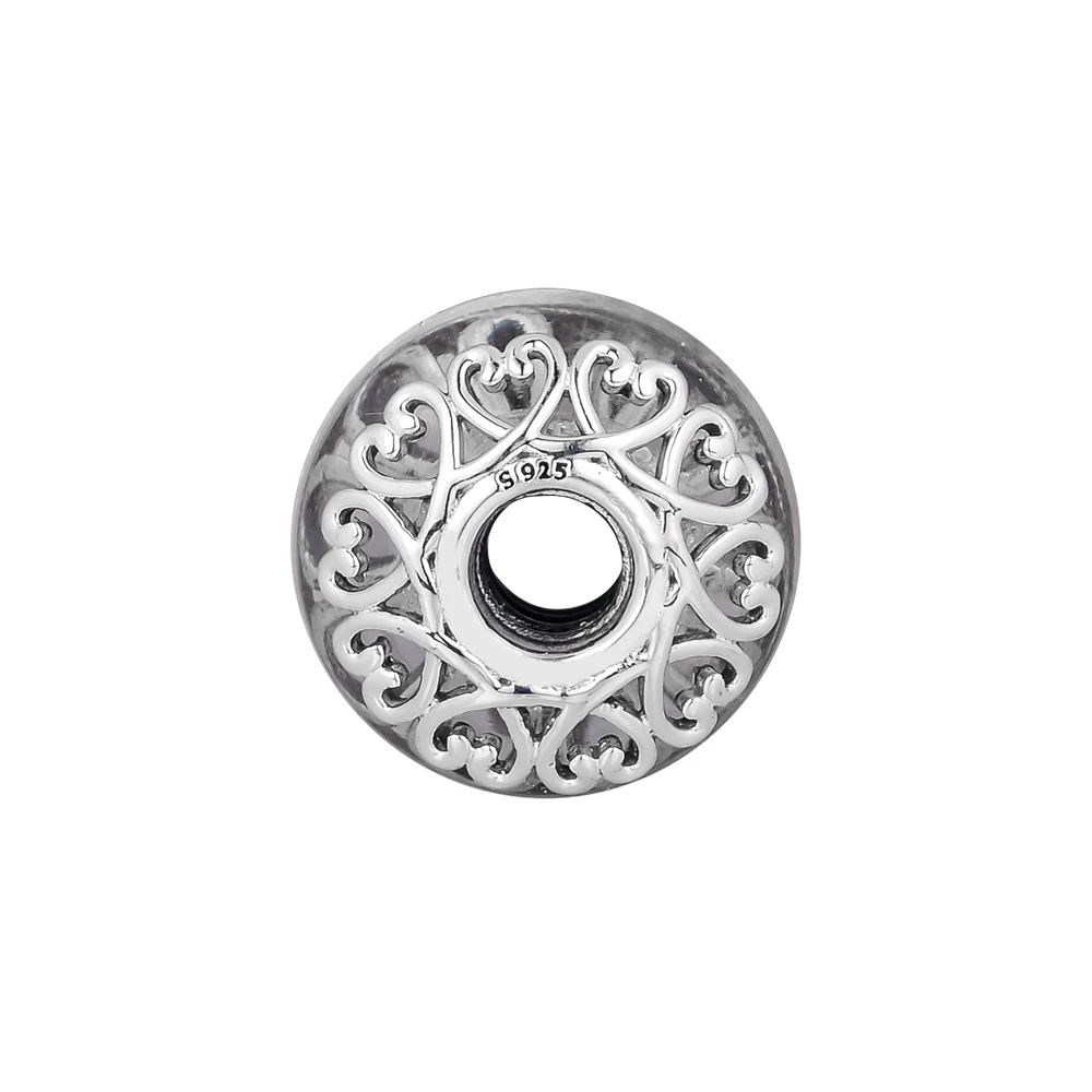 CKK Iridescent White Glass Charm Bead Fit Original Bracelets sterling silver jewelry woman DIY beads for making | Украшения и
