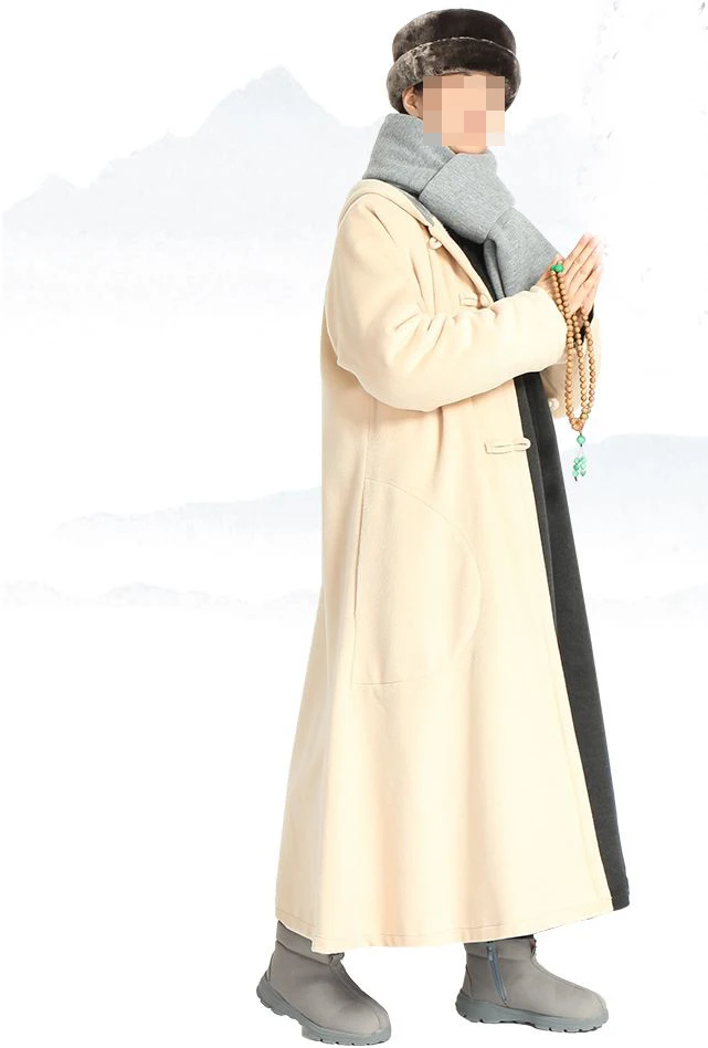 Зимний теплый шерстяной халат шаолин кунг фу в стиле унисекс 5 цветов буддийский