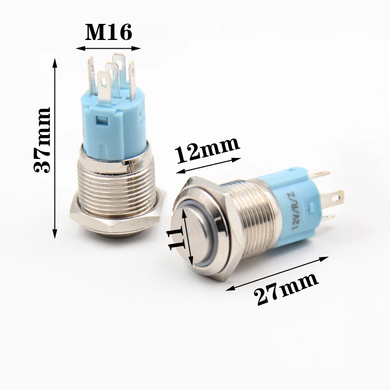 1PCS YT1073 16 mm Metal Push Button Switch Automatic Locking With 5 Colors LED 220V Convexity | Обустройство дома