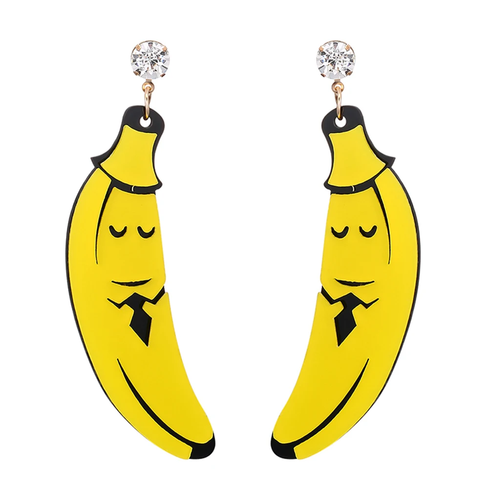 2017 Женская забавная прозрачная подвеска в виде бананов со стразами массивные