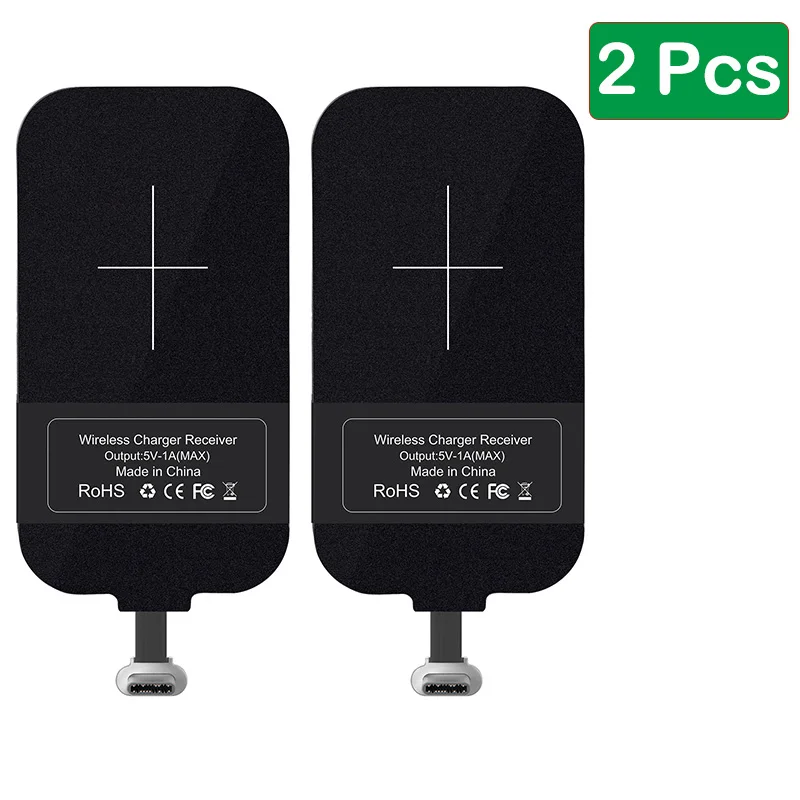 2 Pcs Nillkin type C адаптер Qi беспроводной зарядный приемник для Xiaomi Mi 8 6 huawei mate Honor 9 10 USB C разъем для sony Oneplus 6 - Тип штекера: 2 Pcs