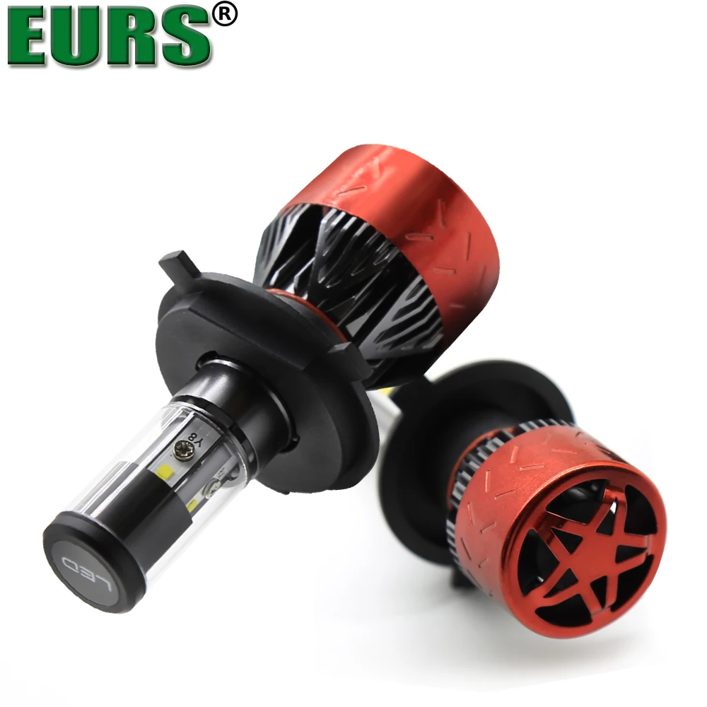 Светодиодные фары EURS 2pcs Blub Y8 Auto Car H8 H11 H7 H4 9005 9006 6000K холодный белый свет 72 Вт