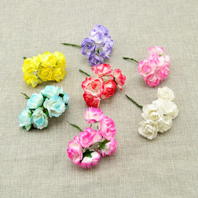 6 шт. бумажные градиентные розы|rose diy|bridal wreathcheap artificial flower |