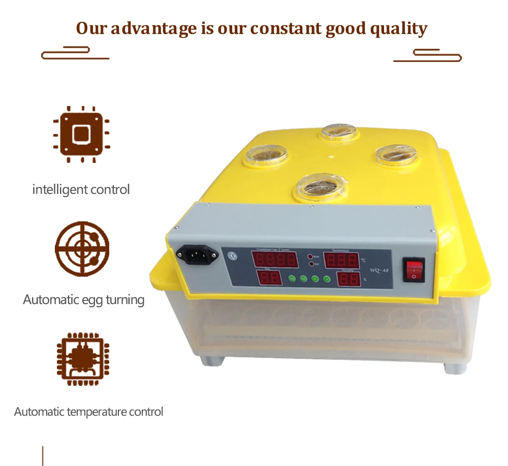 Высококачественный 48 инкубатор для яиц полностью автоматический машина