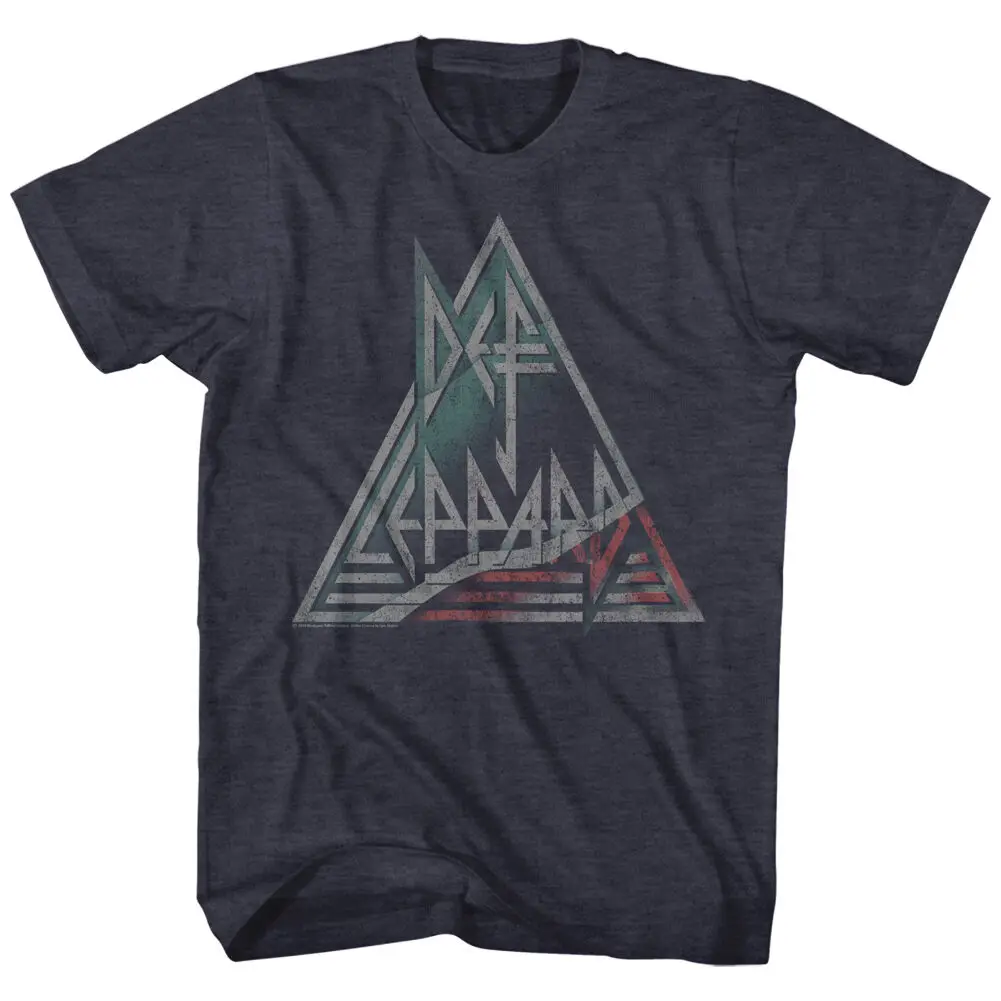 Def Leppard Мужская Новая футболка водная Мелон лицензированный S/S темно синий Хизер в