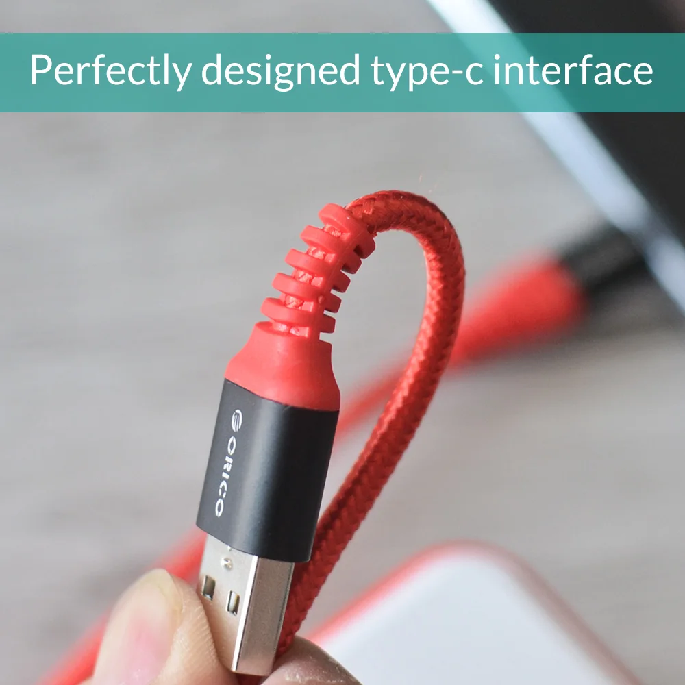 Кабель ORICO Scharge type c USB A зарядный кабель 1 м/3 фута черный/красный для синхронизации