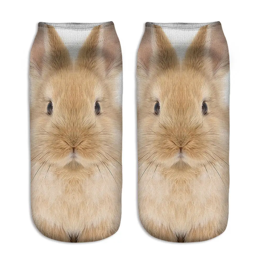 Носки с 3D принтом милые укороченные носки унисекс изображением животных и