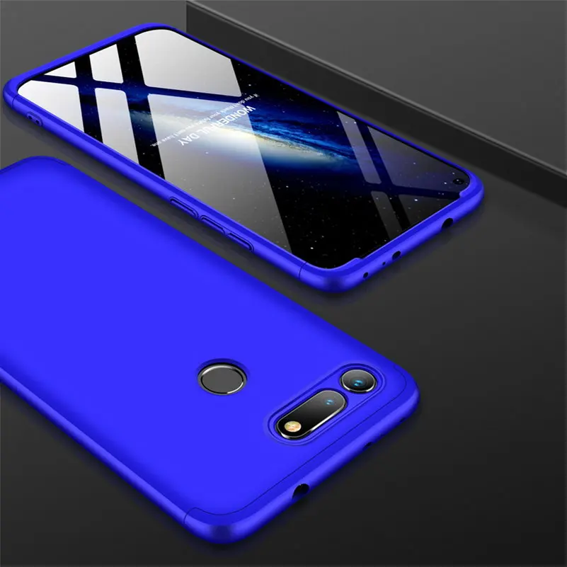 500 шт 360 градусов полное покрытие для huawei Honor V20 Примечание 10 V10 9 Lite 9i V9 8 8C 8X Max 7X 6X играть 3 в 1 Жесткий PC защитный чехол