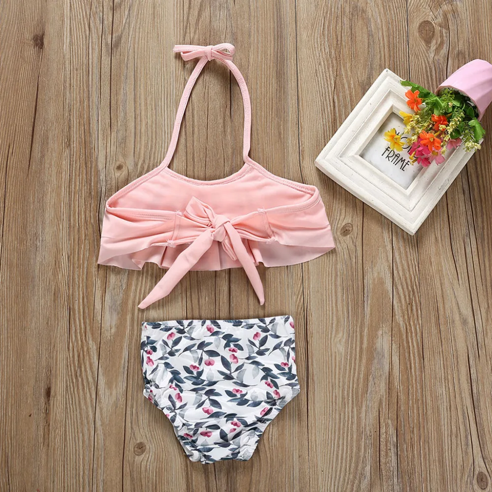 Детский купальный костюм для девочек хлопковый из двух предметов детский бикини