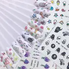 10 видов стилей Лавандовые наклейки на ногти цветок Водные Наклейки пион милый мультфильм ногти обертывания слайдеры украшения для ногтей аксессуары
